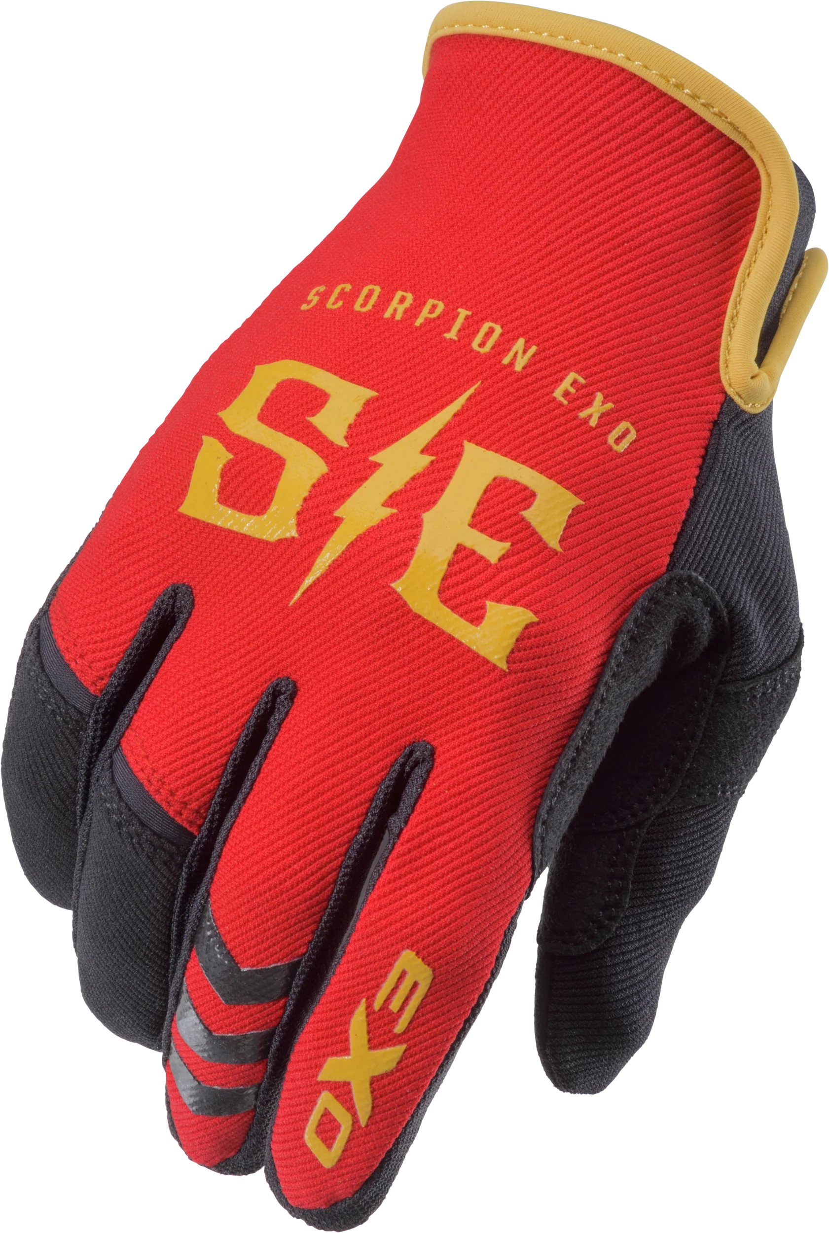 Air-Stretch Gloves Charge Red/Gold Lg