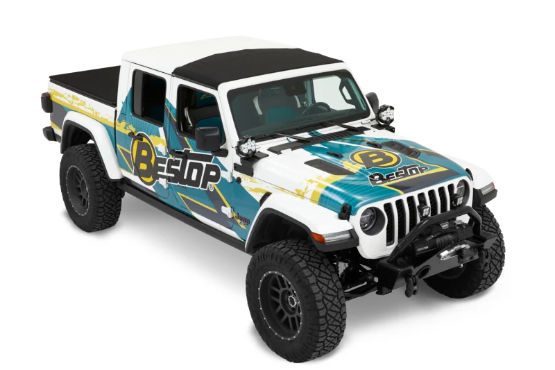 Bestop 20-26 Jeep Gladiator / 18-26 Wrangler JL Sunrider For Hardtop (Premium Black Twill) - Image 11