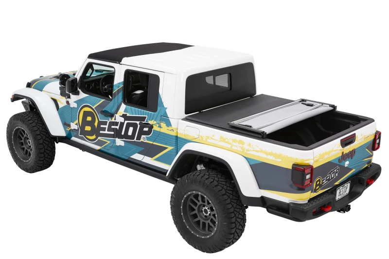 Bestop Fold Soft Tonneau - 20-26 Jeep Gladiator For 5 Ft. Bed Ez (Black Diamond) - Image 4