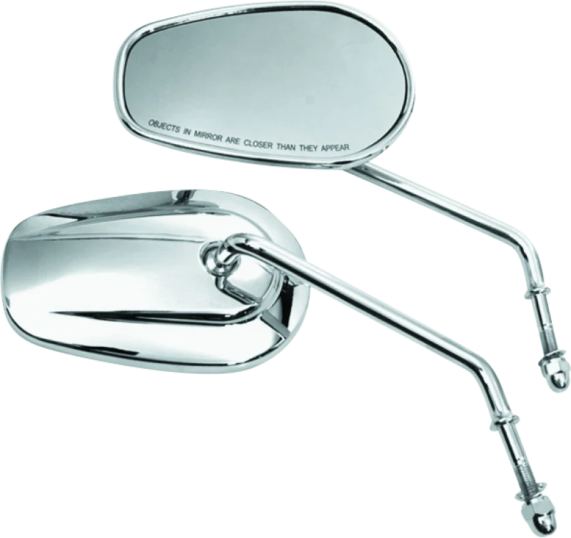 Bikers Choice Chrome Tapered Long Stem Mirrors Pr