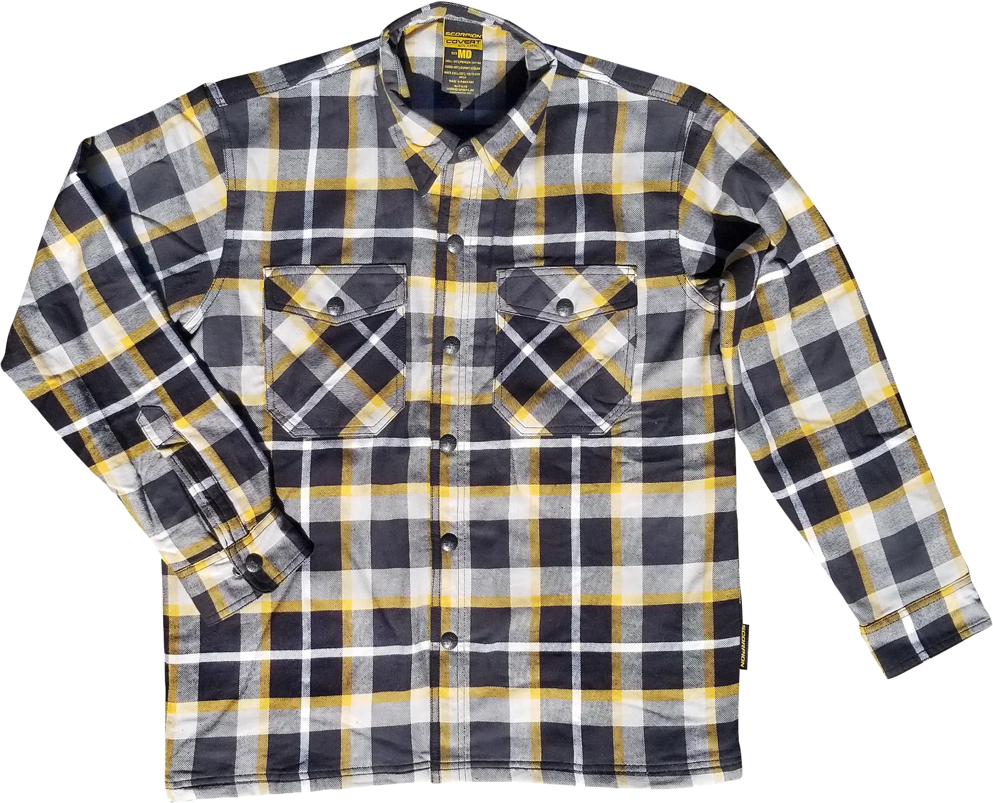 Covert Moto Flannel White/Yellow Sm