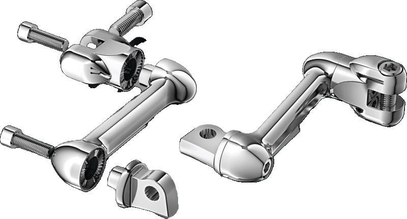 Kuryakyn 4in Adjustable Lockable Offsets With Male Mount Adapter Chrome - Image 2