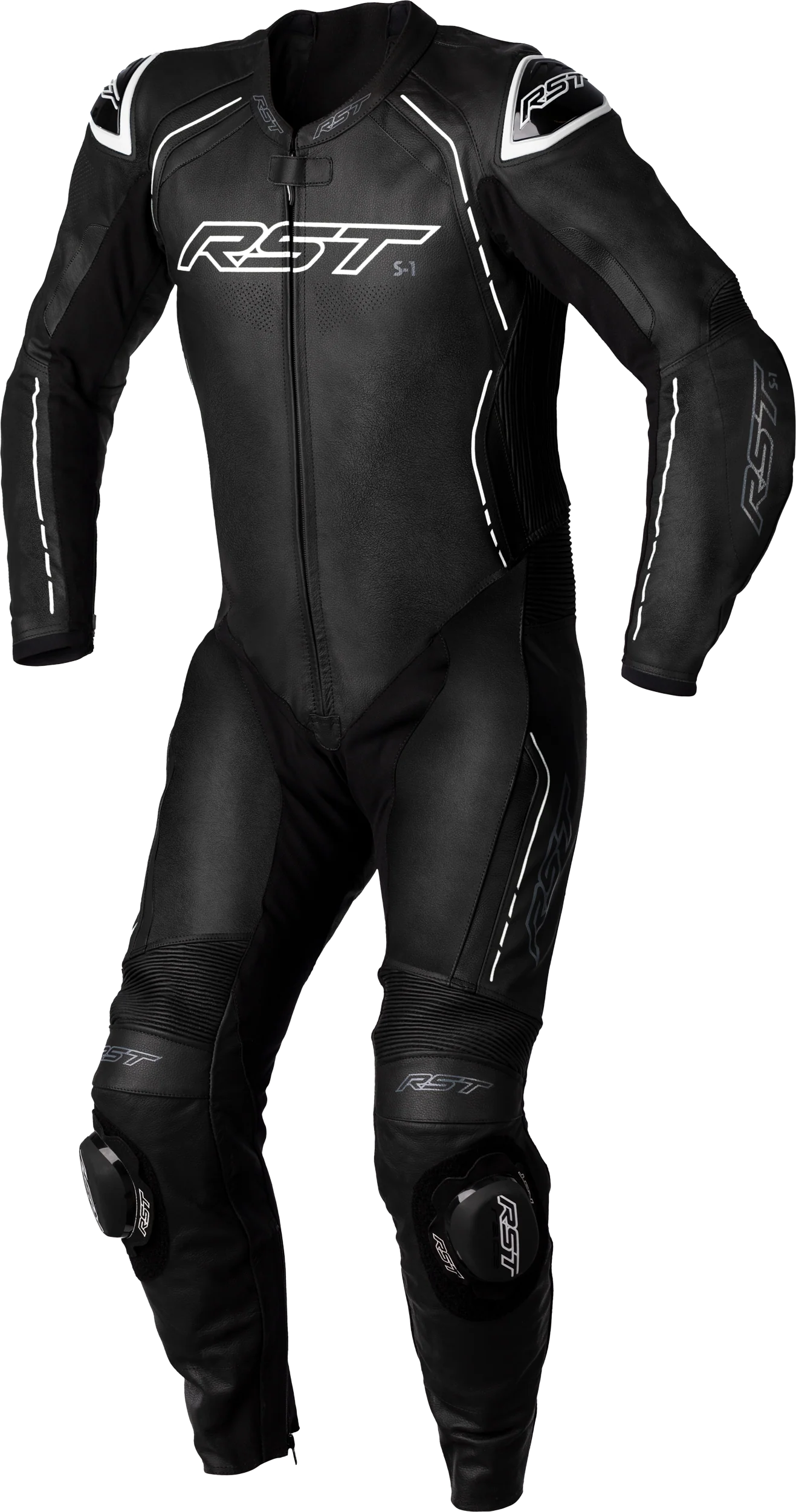 RST S1 Ce Suit Blk/Blk/Whi Leather Md 556-2987042
